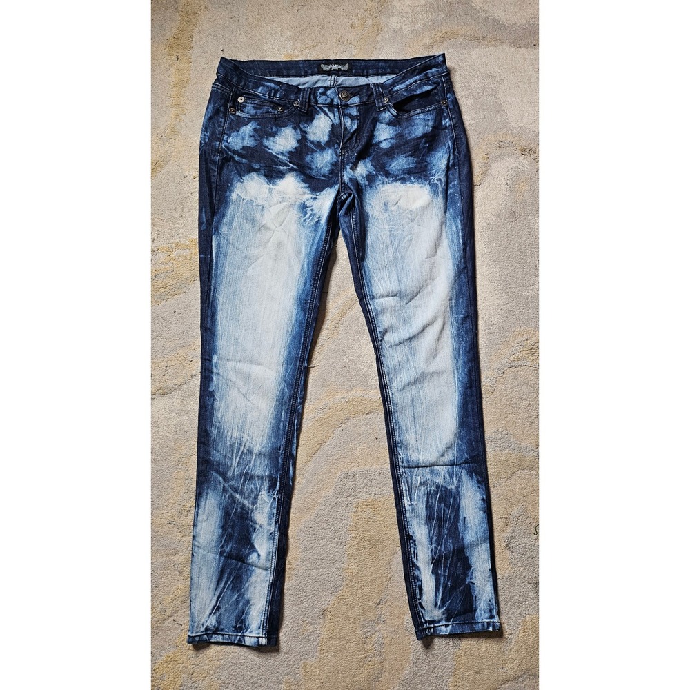 YMI Jeans Blue Wash Juniors Skinny Jeans Denim Style Distressed Size 13